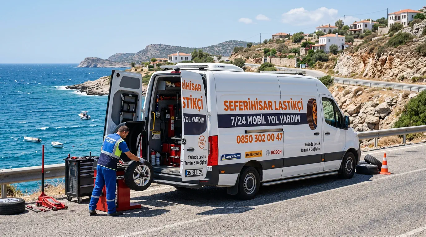 Seferihisar mobil lastik tamiri ve acil yol yardım aracı - 7/24 nöbetçi lastikçi hizmeti